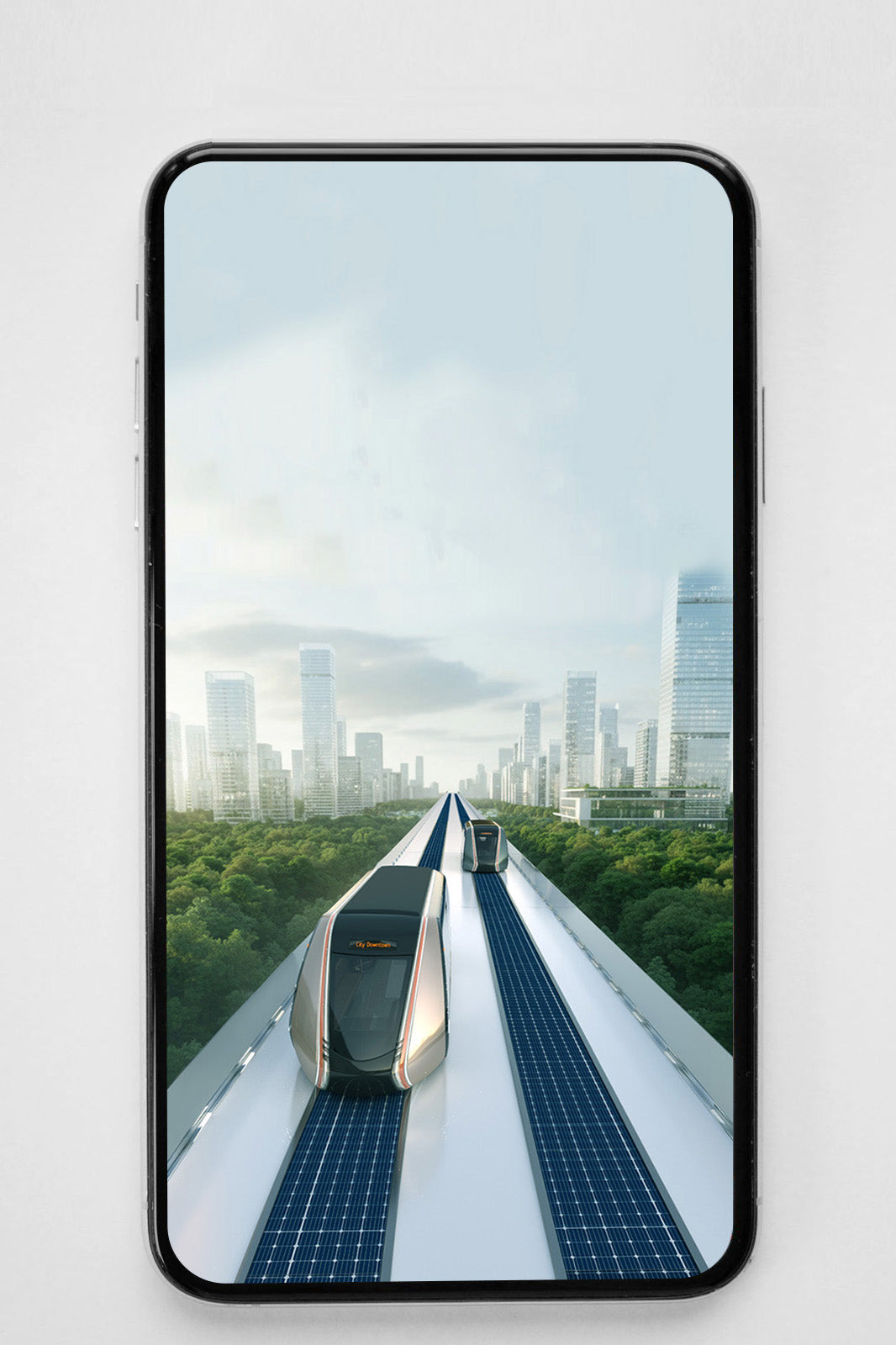 RAILBUS Green City Phone Wallpaper