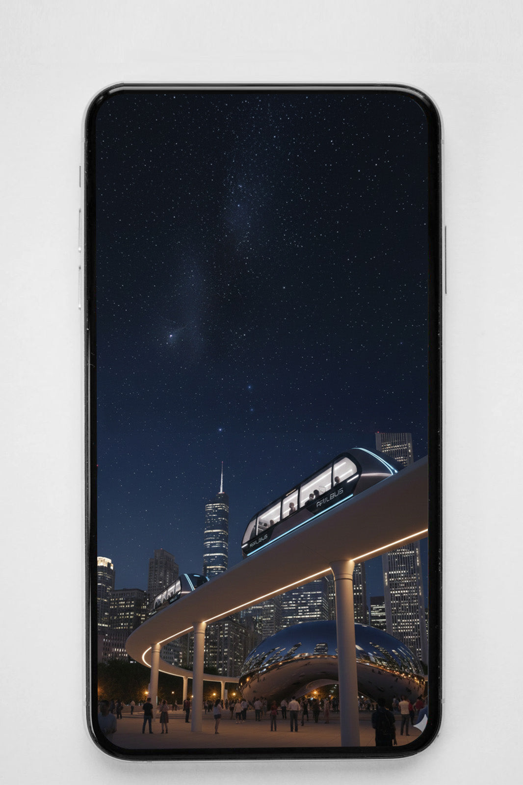 RAILBUS Night City Phone Wallpaper