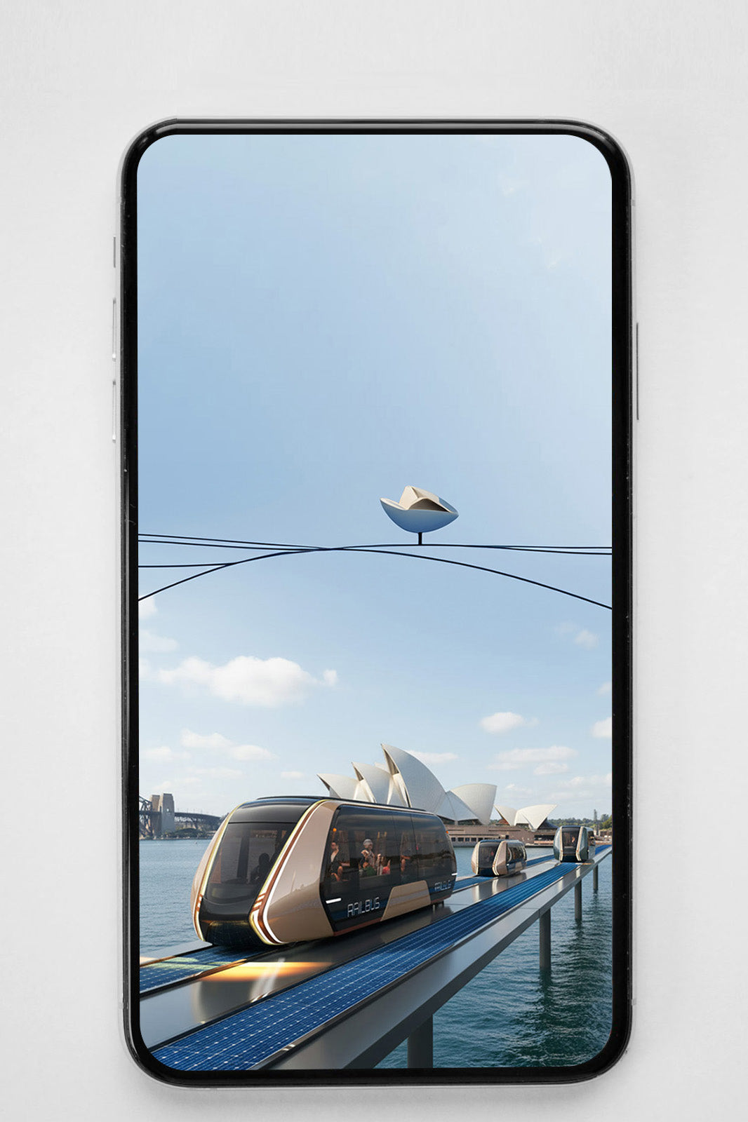 RAILBUS – Sydney – Waterfront Daylight Phone Wallpaper
