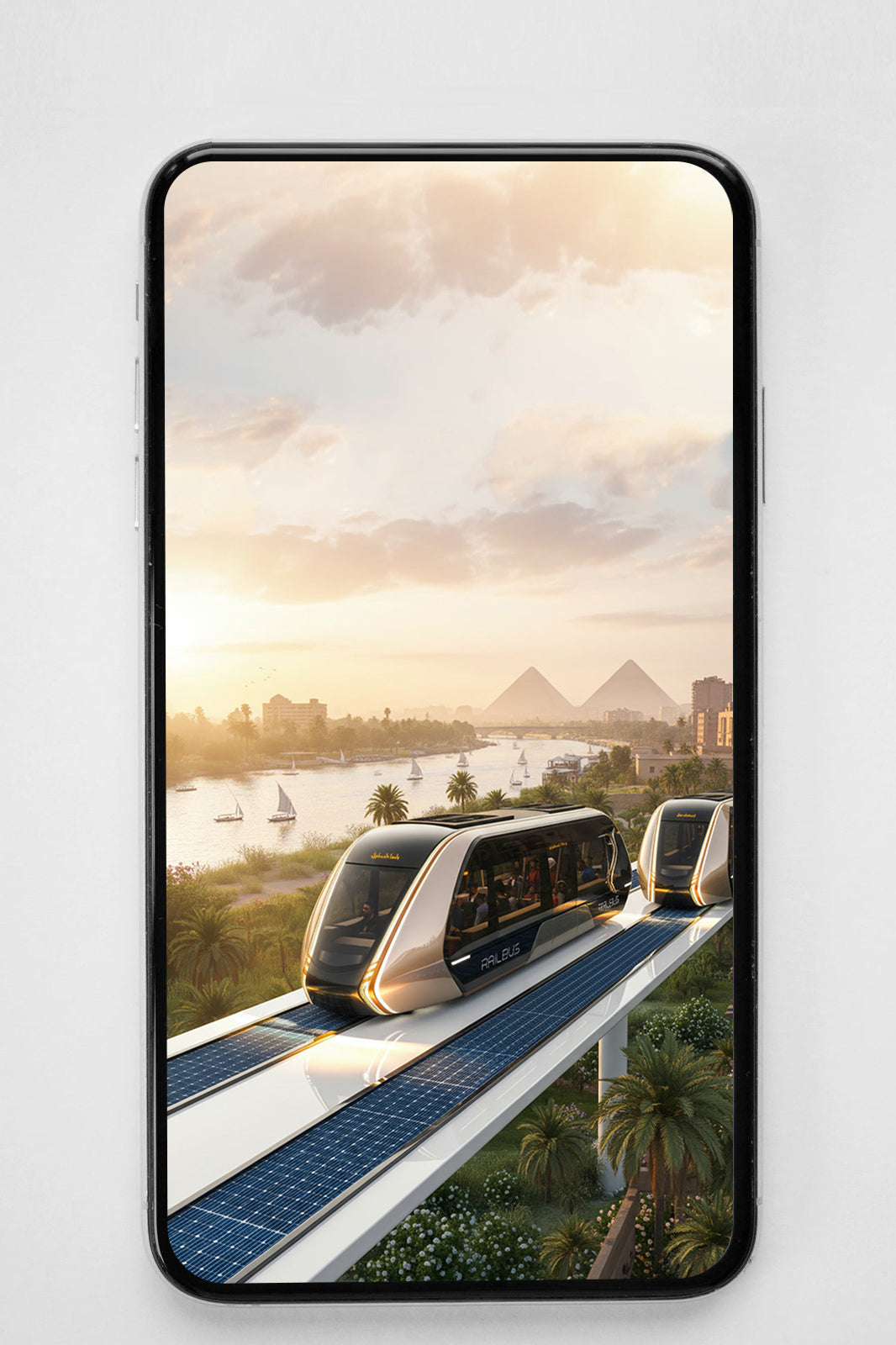 RAILBUS – Cairo – Golden Hour Phone Wallpaper