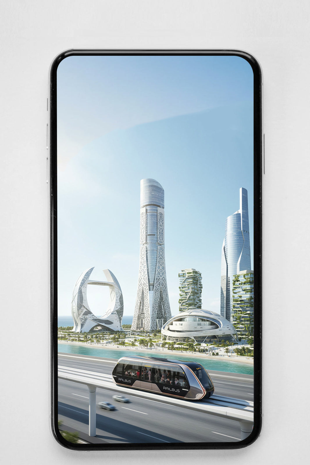 RAILBUS – Future City – Phone Wallpaper
