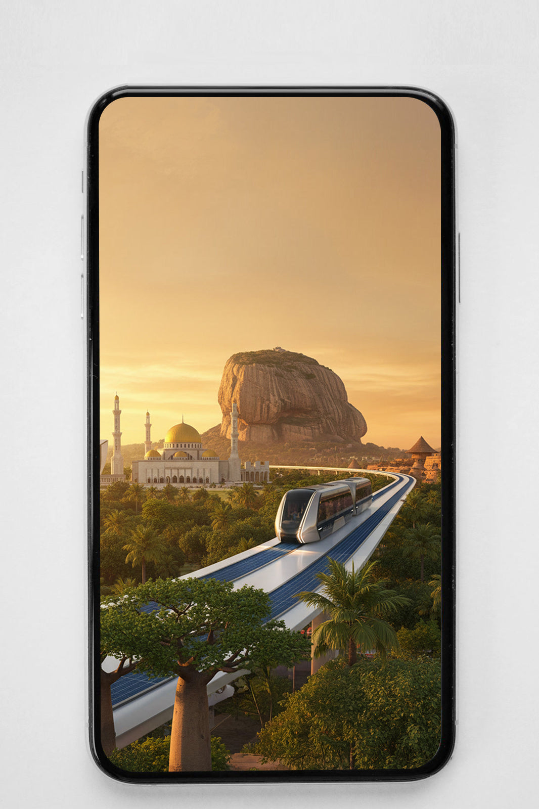 RAILBUS – Golden Horizon – Phone Wallpaper