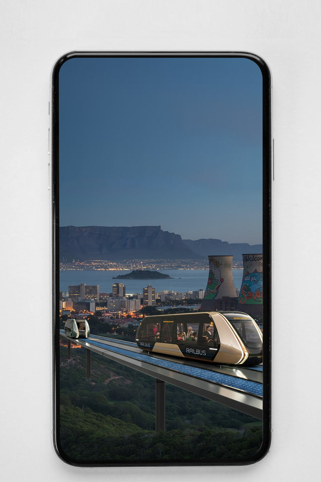 RAILBUS – Cape Town – Night City Phone Wallpaper